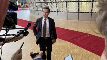 Nytillträdde statsminister Ulf Kristersson gjorde på torsdagen entré på sitt första EU-toppmöte. 