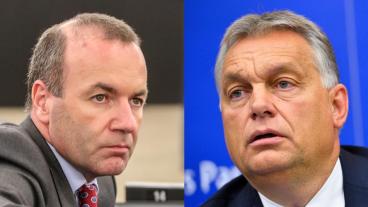 EPP:s kandidat till att bli nästa ordförande i EU-kommissionen Manfred Weber och Ungerns premiärminister Viktor Orbán. Arkivbild.