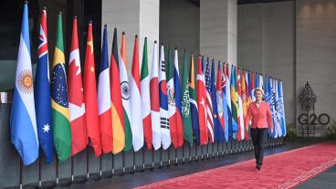 EU-kommissionens ordförande Ursula von der Leyen representerar, tillsammans med Europeiska rådets ordförande Charles Michel, EU på G20-mötet i Indonesien. 